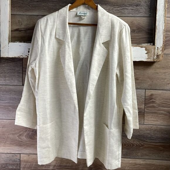 Joanna Ladies Blazer Jacket , Size Medium, Cream with Brown Specks, Vintage - Picture 2 of 7